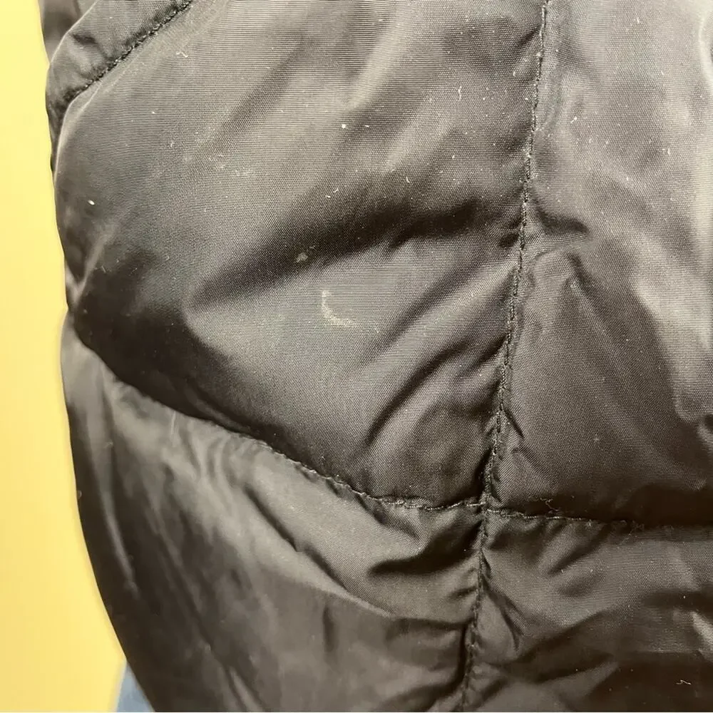 Lands' End Black Down Vest Goose Down Puffer Pockets Women’s Size Medium